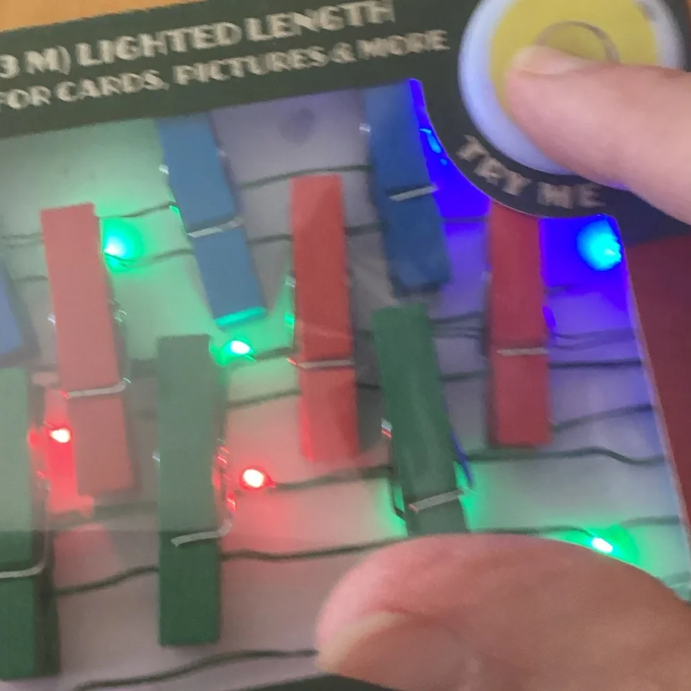 Mini Clip String Lights with Red and Green Clips